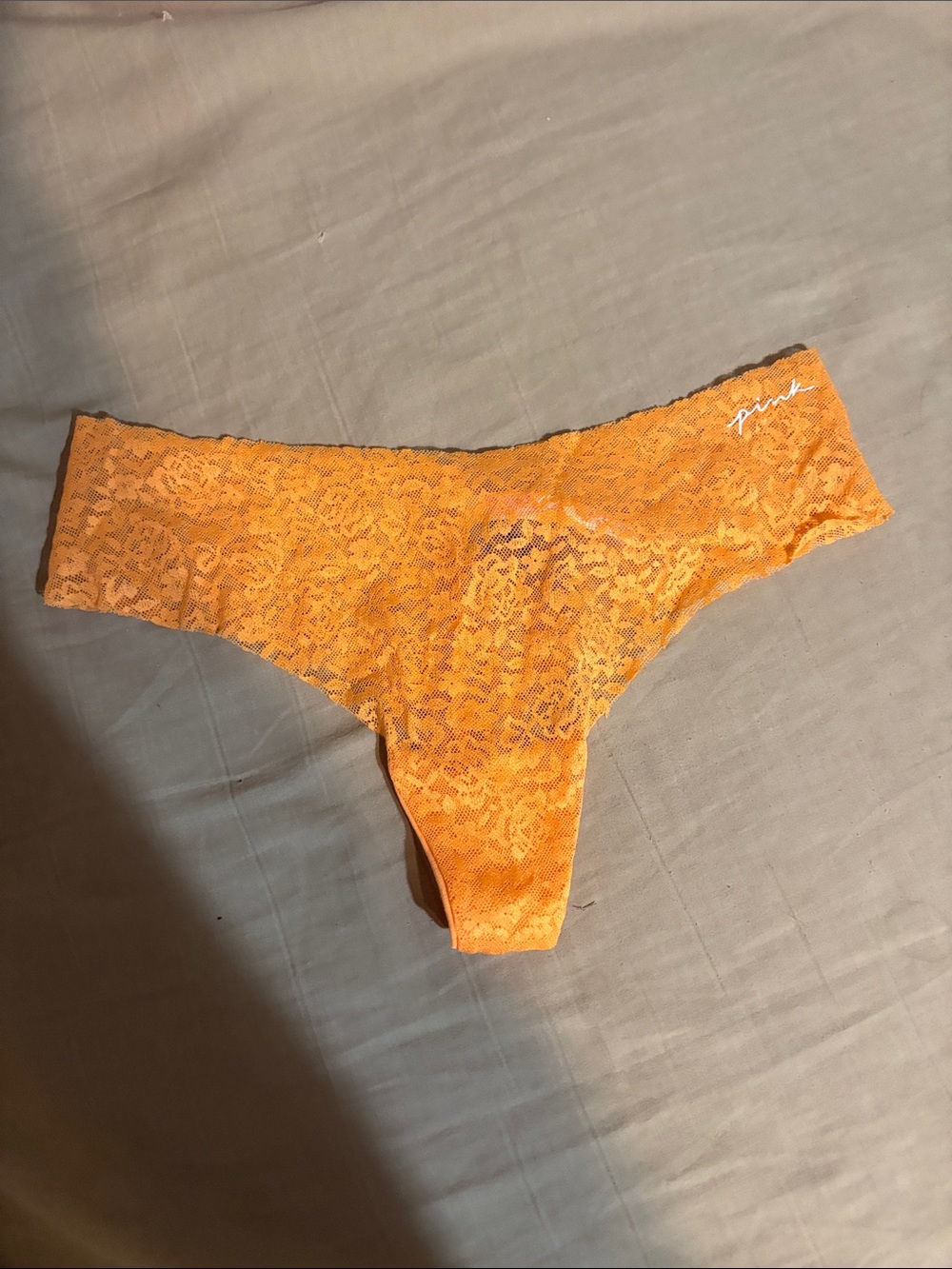 Victoria's Secret PINK Orange Lace Thong